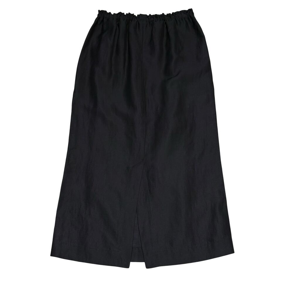 Raey Linen Blend Black Pull On Midi Skirt Size 8 UK 4 US - Picture 3 of 5